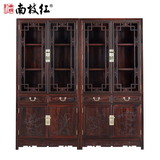 交趾黄檀 四季花玻璃书柜